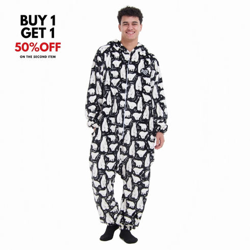 Snuggs Blanket Onesie Black Polar Bear